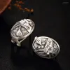 Orecchini pendenti S925 Anemone puro Foglia di loto MaColor Retro semplici chiodi per orecchie in argento di alta qualità all'ingrosso