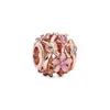 Perles amples en argent s925 adaptées au bracelet à bricoler soi-même, perles scintillantes en or rose, nouveaux bijoux à boucle fixe Wiepan