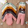 Ensembles de vêtements Body pour enfants automne hiver combinaison à manches longues pour bébé pour garçons et filles deux pièces ensemble de vêtements pour bébé né barboteuses