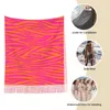 Scarves Pink And Orange Zebra Stripes Shawl Wraps Women Winter Warm Large Long Scarf Neckerchief Tassel