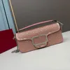 Pailletten -Crossbody -Taschen Kristallumhängetaschen Frauen Handtasche Geldbeutel Kuhlattenleder abnehmbares Riemen Magnetische Schnalle Modebetzer Cluth Achselhöhlenbeutel Brieftasche Brieftasche