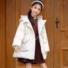 Down Coat Winter Baby Girls Thickened Hooded Warm Jacket Fashion Wearing Casual Outerwear