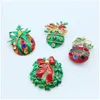 Pins Brooches 4pcs Year Series Metal Drops Belt Mixed Tree 41-46mm Jewelry Gift Christmas Decoration Brooch Drop Delivery Dhzpl