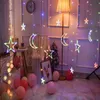 Christmas Decorations Star Moon Christmas Led Curtain Garland Fairy String Lights Outdoor For Party Holiday 2024 Year Decoration Navidad Gift 231207