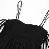 カジュアルドレス2023夏のセクシーなバックレスボウノット装飾されたスリングドレスワンラインネック気質スリム長い