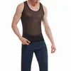 Canotte da uomo 2yk abbigliamento camicie a maglie elastiche 2024 trasparente sexy maschio maschile glitter o giubbotto estivo