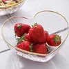 Dinnerware Sets Salad Serving Bowl Glass Tableware: 2pcs Heart Clear Dessert Candy Dish Fruit Snack Container For Wedding Party Event Home