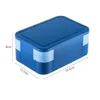 Servis 1550 ml Bento Box Portable Stapable With Flatware Lunch Containers Navy Leak-Proof Snack Cases