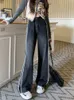 Damenjeans 2023 Y2K Mode Seitenstreifen gewaschene blaue Baggy-Hosen für Frauen Kleidung Gerade Dame Hip Hop Denim Hosen Pantalon Femme 231206