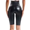 Sexy haak hoge lederen shapewear afslankende leggings dames body shaper taille trainer buikcontrole yoga shorts met zak