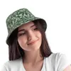 Berets Green Canvas Print Camouflage Army Color Bucket Hat For Women Men Teenager Foldable Bob Fishing Hats Panama Cap Autumn