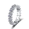 Solidne szterling biżuterię Wedding Modna Moda Eternity Fine Hip Hop Real Silver 925 Pierścień 3.08cttw Diamond Moissanite