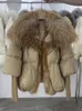 Futro kobiet sztuczne futra zima ciepła płaszcz Zakryty Rzeczywne futra gruba luksusowa moda odzieży wierzchniej 90% gęsi kurtka 231206