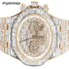 Orologio Audemar Pigue Ap Abbey Royal Oak cronografo in oro rosa 18 carati rettangolare con diamanti 78,75 ct Frj