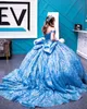 اللمعان اللامع تول تول Quinceanera فستان قابلين للفصل كرة الظهر الكرة المكسيكي Quince Sweet 15/16 ثوب حفلة عيد ميلاد للفتاة الخامسة عشر دراما الشتاء