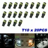 20x T10 슈퍼 브라이트 LED 자동차 CANBUS 오류 무료 전구 5730 168 194 W5W 램프