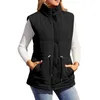 Kvinnors västar Comfy Fashion Jacka Coat quiltad Vest Waistcoat Midja Tops Winter Women Zip Up Brand Lady Gilet Holiday