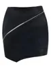 Юбки Insdoit Черная сексуальная кожаная юбка женская стильная короткая с высокой талией и бедрами