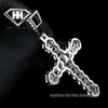 Joias finas Miami Cuban Link Cross Pendant 925 Silver Pass Diamond Tester Moissanite Charms