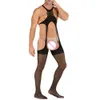 Nuovi uomini S Pama con apertura sul cavallo Lingerie uomo adulto tuta nera bodystockings biancheria intima maschile tuta esotica abbigliamento sexy