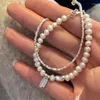 Link bransoletki tiowios 2023 Francuska vintage opal perła miłość metalowa osobowość prosta bransoletka temperamentowa