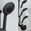 Bathroom Shower Heads Black Set ABS Hand Head Handheld Spray Water Saving Hose Bracket 231206