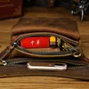 Evening Bags Original Leather men Brown Casual Fashion Small Shoulder Messenger Bag Designer Travel Belt Waist Pack Drop Leg Bag Male 211-3-d 231207