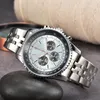 Tanie zegarek dla mężczyzn nowe zegarki o średnicy 48 mm cała wybierana robota kwarc zegarek navitimer 1884 Top marka chronograph zegar stalowy pasek mony brei