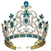 Accessoires pour cheveux CC grands diadèmes et couronnes bandeaux de fiançailles accessoires de cheveux de mariage pour la reine de la mariée bijoux vert cz concours de luxe XY206 231207