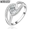 Anello solitario Nuovo argento sterling 925 doppio anello AAA zircone per le donne Moda matrimonio festa di fidanzamento regalo gioielli con fascino YQ231207