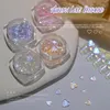 Nagelkonstdekorationer 3040 st aurora Love Heart Nail Art 1 Bottle Girl Relief Sticker 3D Shiny Rhinestones Flatbottom Mixed Mnaicure Crystal 231207