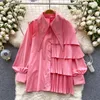 Damenblusen, schicke Bluse für Damen, lockere, altersreduzierende Blusas, lässige koreanische Mode, Rüschenkante für Damen, sanfte, elegante Dame, Dropship