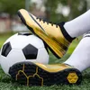 Klänningskor Ultralight Men Football Sports Gold FGTF Outdoor Boy Nonslip Hightop Soccer Training Boots Sneakers 3045 231207