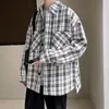 Men's Jackets Single-breasted Woolen Coat Men Plaid Jacket Print Stylish Lapel With Pockets Loose For Autumn