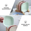 Servis uppsättningar 4 st. Tray Lightweight Bowls Plate Polypropylen (PP) Hållbar benroman sallad