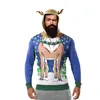 Męskie swetry w brzydkim świątecznym swetrze 3D Elk Print z kapturem dzianin men harajuku jumper pullover unisex dzianinowe zimowe ubrania