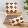 Cushion/Decorative Nordic Yellow Brown Tufted Cushion Cover Triangle Tufted Embroidery Decorative Throw Cover Bedside Sofa Waist case