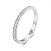 Delicate Wedding Engagement Men's Classic 925 Sterling Silver White Gold Women Moissanite Band Ring