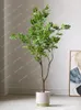 装飾花北欧スタイルエミュレーショングリーンボンサイボックスツリー偽の木大きなリビングルームの床植物