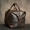 Duffel Bags Zrcx Crazy Horse äkta läder män resväska riktig läder reser duffel vintage stor helgväska manlig luuage handväska duffel 231207