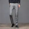 Calças masculinas inverno quente luz lã casual calças slim clássico sweatpants cor sólida estilo coreano à prova de vento masculino 2838 231206