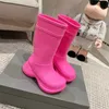 Bottes de pluie de styliste pour hommes, bottes hautes à plateforme, en caoutchouc vert rose, imperméables, bottes à plateforme de marche