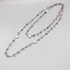 Ciondoli Collana in labradorite grigia da 6 mm con perle di monete d'acqua dolce e cristalli smokey Gioielli lunghi annodati per donne Regali per ragazze 50 pollici