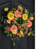 Decoratieve bloemen Daisy deur krans lente zonnebloem hangable 15 inch val voor outdoor decoraties veranda veranda