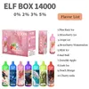 Original elf box 14000 Puffs Disposable e-cigarette puff 14k vape 0% 2% 5% Vaporize Recharge 1.0 Mesh Coil Vape Pen Puffbars 10 Flavor in stock puff vape