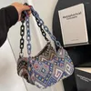 Sacs de soirée Femmes Bohème Femme Embrayage Mode Hippie Gothique Aisselle Sac Motif Géométrique Fille Haute Qualité Grand Pour Voyage Vacances