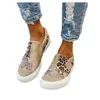 Scarpe eleganti da donna PU Canvas Sneakers piatte Color Block Luxury Designer Casual Slope Heel Beach Office Party Autunno 231207