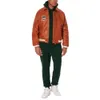 Alligator Grain Orange Bomber Leather Jacket USA Size Avirex Casual Athletic Thick Sheepskin Flight Suit Cool Iffcoat