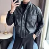 Männer Jacken Schwarz Pu Leder Männer Frühling Casual Streetwear Kleidung Für Männliche Herbst Koreanische Mode Winddicht Lose