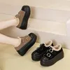 Sapatos de vestido 8cm camurça couro genuíno mulheres inverno pelúcia pele tornozelo plataforma cunha botas de moda casual